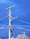 Nor easter dumped snow on telephone poles Royalty Free Stock Photo