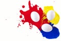 Easter. Easter eggs in paint.Isolated objects Royalty Free Stock Photo