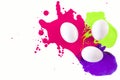 Easter. Easter eggs in paint.Isolated objects Royalty Free Stock Photo