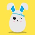 EASTER EGG ANIMALS RABBIT BLUE 02