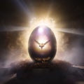 Easter Egg Ascension: Genesis of the Easter Soul - A Visual Depiction of Spiritual Awakening and the Miracle of Renewed Life Royalty Free Stock Photo