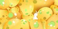 Easter egg background with cute rabbit cartoon vector illustration Royalty Free Stock Photo