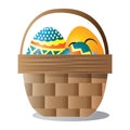 easter egg basket. Vector illustration decorative design Royalty Free Stock Photo