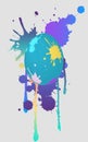 Easter egg with brightness gradient color grime in isolated background. Vector illustration.Eps 10