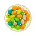 Easter egg bubble gum in a small bowl Royalty Free Stock Photo