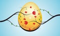 Easter egg and budding tree Royalty Free Stock Photo
