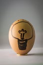 Easter egg, Bulb drawing in egg Royalty Free Stock Photo