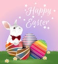 Easter egg and bunny with greeting Royalty Free Stock Photo