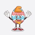 Easter Egg cartoon mascot character performed as an Elf on the stage Royalty Free Stock Photo