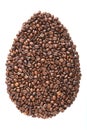Easter Egg from coffee beans and species isolated on white background Royalty Free Stock Photo