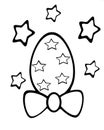 isolated Easter egg colorable with stars, coloring egg.