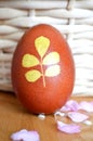 Easter egg colored with onion peel Royalty Free Stock Photo