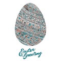 Easter egg colorful illustration card drawn by hand