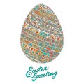 Easter egg colorful illustration card drawn by hand