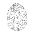 Easter egg coloring book illustration. Hand drawn abstract holidays object in modern style