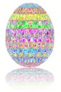 Easter egg composed of colorful gemstones on glossy white Royalty Free Stock Photo