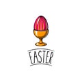 Easter Egg cup. Egg holder. Painted colorful egg. Easte symbol. Vector Royalty Free Stock Photo