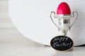 Easter Egg Cup and Happy Easter Greeting Royalty Free Stock Photo