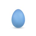 Easter egg 3D icon. Blue color egg, isolated white background. Pastel realistic design, decoration for Happy Easter