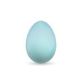 Easter egg 3D icon. Blue color egg, isolated white background. Pastel realistic design, decoration for Happy Easter
