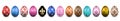 Easter egg 3D icon. Color eggs set, isolated white background. Flower fleur de lis design, decoration Happy Easter Royalty Free Stock Photo