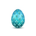 Easter egg 3D icon. Color egg, isolated white background. Flower fleur de lis design, decoration for Happy Easter Royalty Free Stock Photo