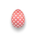 Easter egg 3D icon. Cute coral egg, isolated white background. Bright realistic design, decoration for Happy Easter Royalty Free Stock Photo