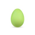 Easter egg 3D icon. Green color egg, isolated white background. Pastel realistic design, decoration for Happy Easter