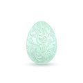 Easter egg 3D icon. Ornate color egg, isolated white background. Swirl realistic design, decoration Happy Easter