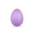 Easter egg 3D icon. Purple color egg, isolated white background. Pastel realistic design, decoration for Happy Easter