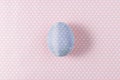 Easter egg decorated with blue paper napkin. Royalty Free Stock Photo