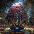 Easter egg in digital fractal art.