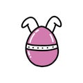 Easter egg doodle icon, vector illustration Royalty Free Stock Photo