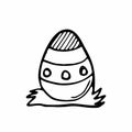 easter egg doodle icon. vector illustration easter concept. Isolated on white Royalty Free Stock Photo