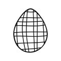 Easter egg doodle illustration isolated on white background Royalty Free Stock Photo