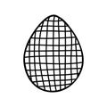 Easter egg doodle illustration isolated on white background Royalty Free Stock Photo