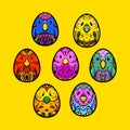 Easter egg, egg-bird ethno ornament Royalty Free Stock Photo