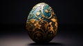 Easter egg with exquisite patterns and golden details