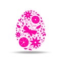 Easter egg floral decoration pink