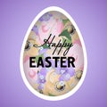 Easter egg with floral ornament carved on the paper.. Paschal greeting card. Vector Royalty Free Stock Photo