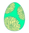 Easter egg with flower pattern. Royalty Free Stock Photo