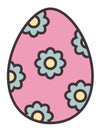 Easter egg with flower pattern.
