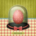 Easter egg in glass Cloche Royalty Free Stock Photo