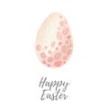 Easter egg. Hand drawn watercolor illustration. Royalty Free Stock Photo