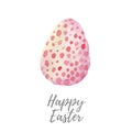 Easter egg. Hand drawn watercolor illustration. Royalty Free Stock Photo