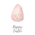 Easter egg. Hand drawn watercolor illustration.