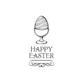 Easter Egg holder with HAPPY EASTER inscription. Vector illustration. Royalty Free Stock Photo