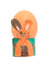 Easter egg holder made by children Royalty Free Stock Photo