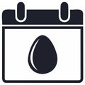 Easter Egg Holiday Date on Calendar Reminder Icon for Celebrations Royalty Free Stock Photo