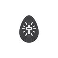 Easter egg with holy cross ornament vector icon